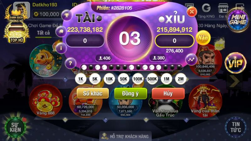 Giao diện tài xỉu online trực quan, mô phỏng bàn cược chuyên nghiệp