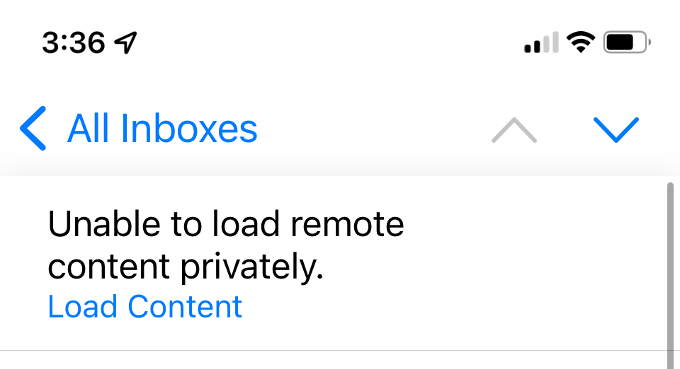 Unable to Load Remote Content Privately